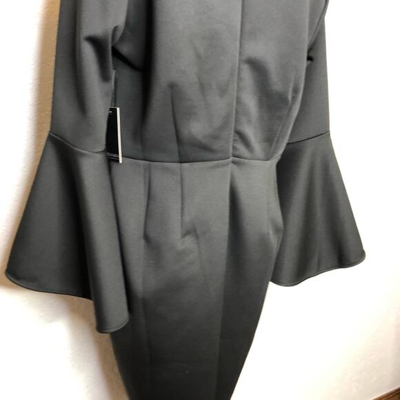 Eloquii black bell sleeve scuba crepe midi dress size 14 NWT - Picture 13 of 16